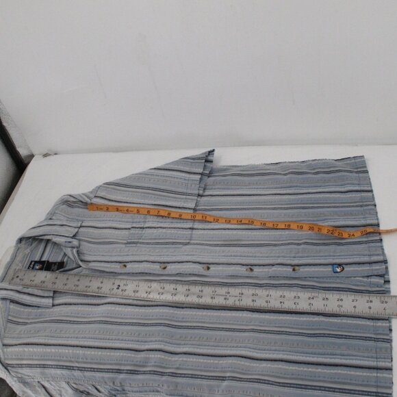 Kuhl Shirt Men’s XL seersucker Cotton Striped Hiking Short Sleeve Button Up - Picture 11 of 13